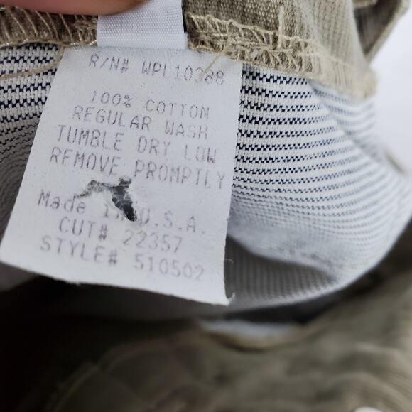 WAH Maker Striped Frontier Pants Mens 30x36 Western Buckle Back Tan Cotton - Picture 12 of 15